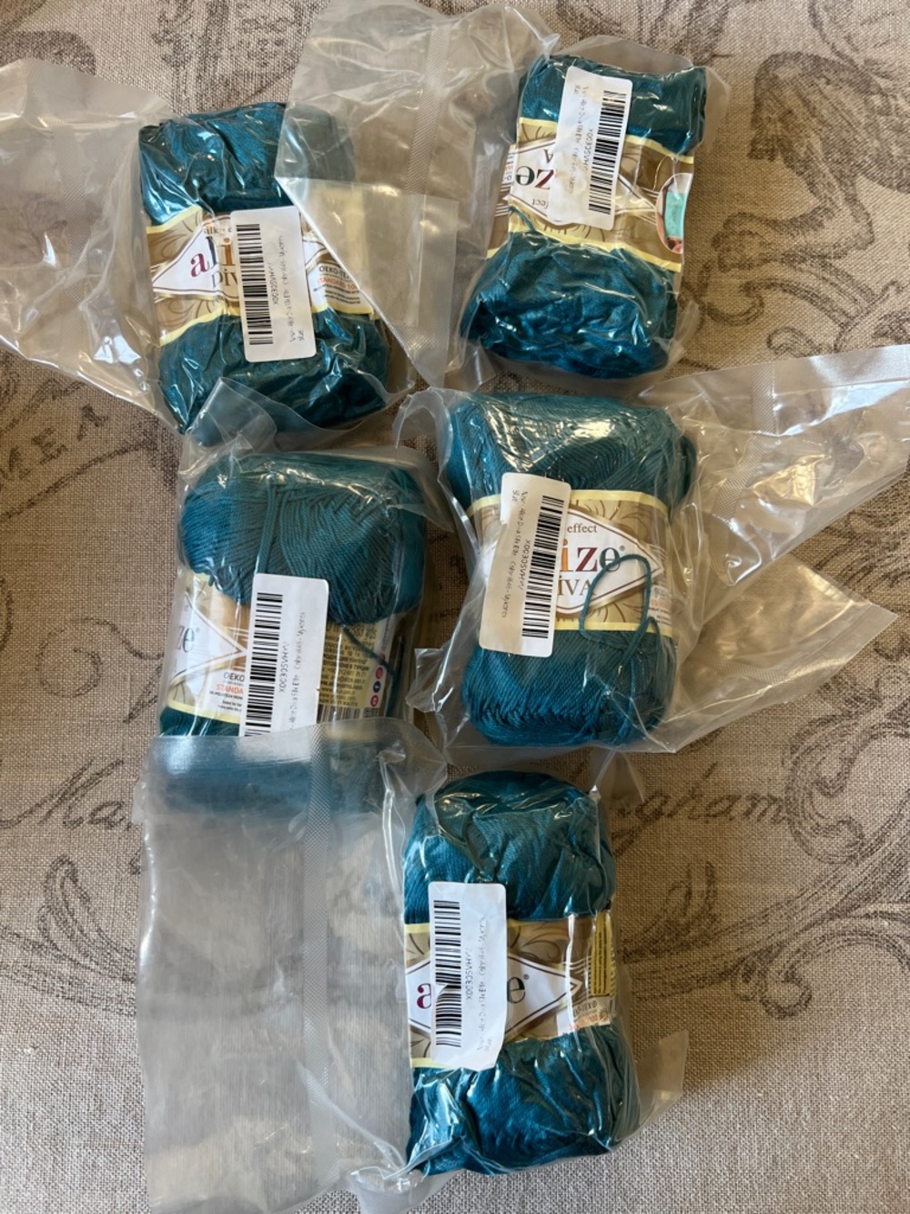Diva Silky-Effect Yarn Skeins in Teal Blue
